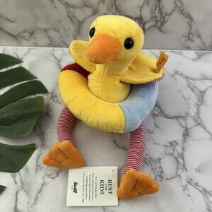 Steiff Pilla Dangling Duck Plush Stuffed Animal New Bird Beach Tube Soft Yellow